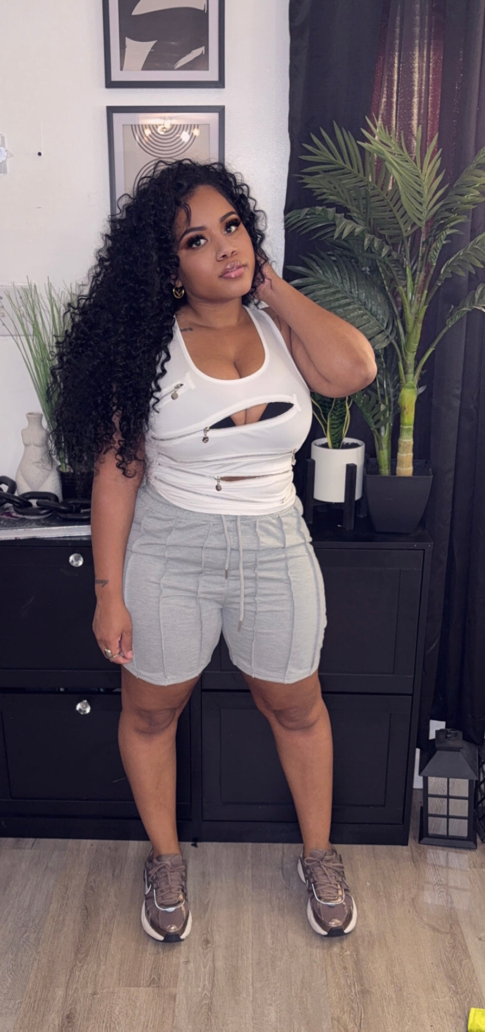 Grey sweat shorts