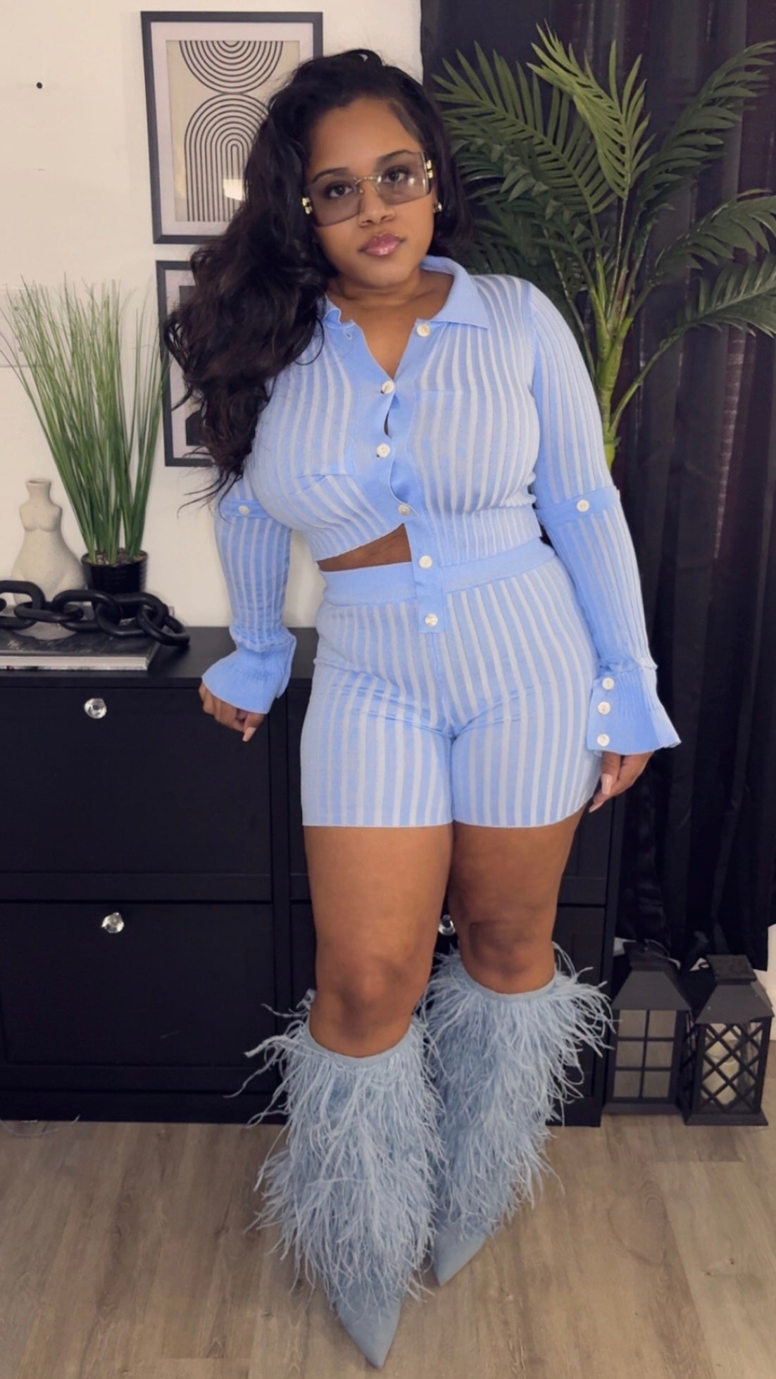 Blues knit set